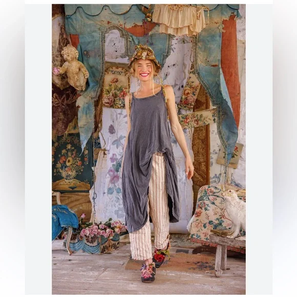 Vintage Magnolia Pearl Dress Linen Gauze Sheer - Picture 14 of 17